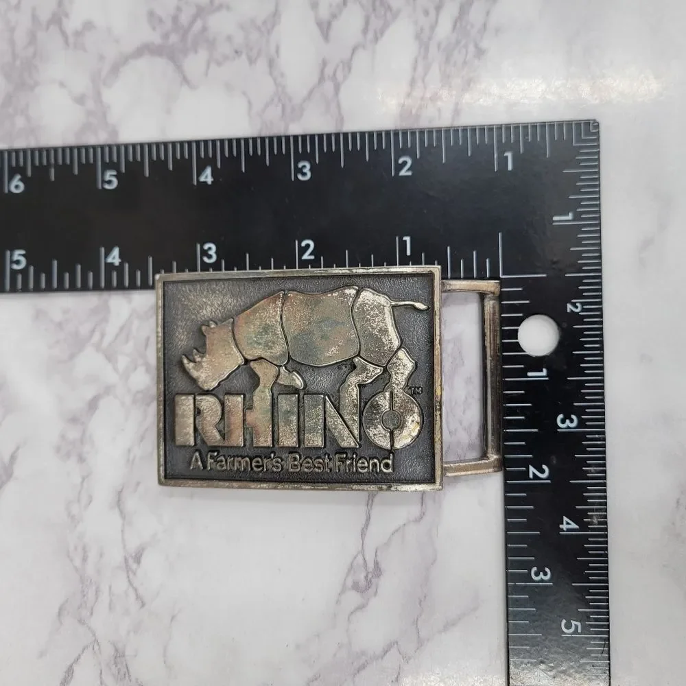 Rhino Belt Buckle Silver Toned